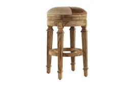 26" Brown Wood Bar Stool -Furniture Store 293353 brown multi media bar stool front 03
