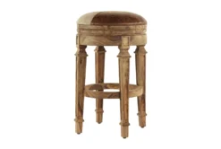 26" Brown Wood Bar Stool