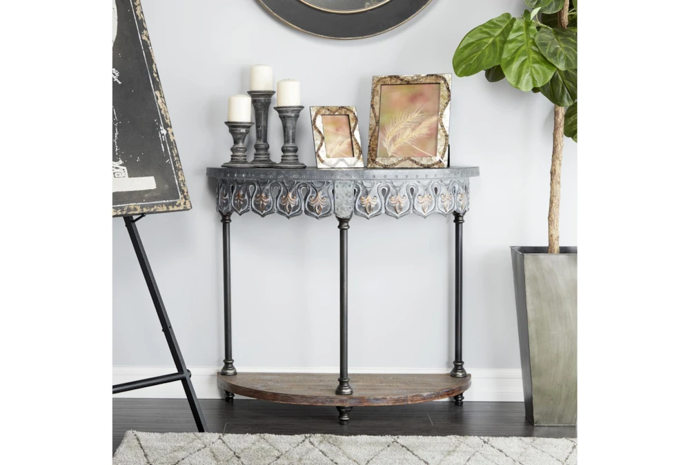36X32 Grey Iron Console Table 10 36X32 Grey Iron Console Table - Image 8