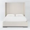 Halle Queen Upholstered Shelter Bed -Furniture Store 293448 beige fabric bed signature 01