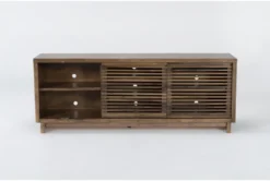 Zayne 75" Tv Stand -Furniture Store 293528 brown wood media console front 03