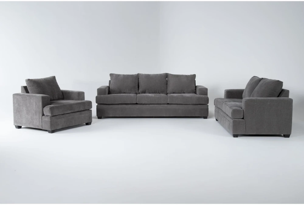 Bonaterra Charcoal 3 Piece Sofa, Loveseat & Chair Set 3 Bonaterra Charcoal 3 Piece Sofa, Loveseat & Chair Set