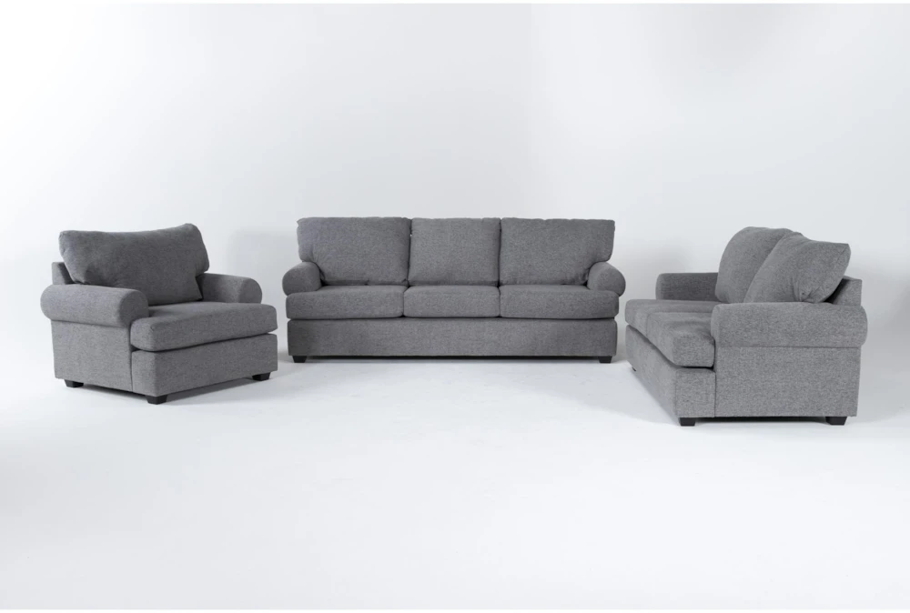 Hampstead Graphite 3 Piece Sofa, Loveseat & Chair Set 3 Hampstead Graphite 3 Piece Sofa, Loveseat & Chair Set