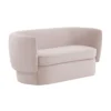 Lydia 63" Blush Velvet Settee 2 Lydia 63" Blush Velvet Settee -Furniture Store 294754 pink fabric settee signature 01