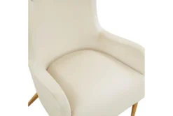 Macey Cream Velvet Wingback Accent Chair -Furniture Store 294763 white fabric accent chair detail 45