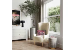 Macey Cream Velvet Wingback Accent Chair -Furniture Store 294763 white fabric accent chair room 85