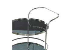 Silver Stainless Steel Round Bar Cart -Furniture Store 295267 silver metal bar cart detail 44