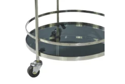 Silver Stainless Steel Round Bar Cart -Furniture Store 295267 silver metal bar cart detail 45