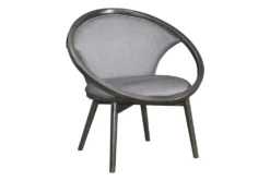Orbit Grey Accent Chair With Grey Wood Frame