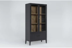 Magnolia Home Stella Curio By Joanna Gaines -Furniture Store 296630 black wood cabinet side 18