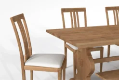 Magnolia Home Collins 84" Dining With Bench & Nora Dining Chairs Set For 6 By Joanna Gaines -Furniture Store 296745 natural wood dining set detail 44
