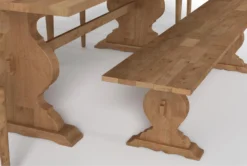 Magnolia Home Collins 84" Dining With Bench & Nora Dining Chairs Set For 6 By Joanna Gaines -Furniture Store 296745 natural wood dining set detail 45