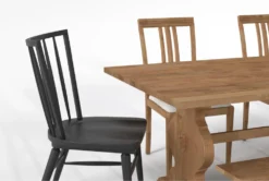 Magnolia Home Collins 84" Dining With Bungalow & Nora Dining Chairs Set For 6 By Joanna Gaines -Furniture Store 296746 natural wood dining set detail 44