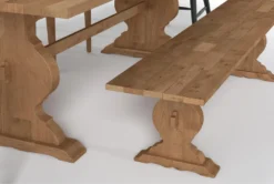 Magnolia Home Collins 84" Dining With Bungalow & Nora Dining Chairs Set For 6 By Joanna Gaines -Furniture Store 296746 natural wood dining set detail 45