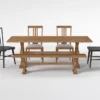 Magnolia Home Collins 84" Dining With Bungalow & Nora Dining Chairs Set For 6 By Joanna Gaines -Furniture Store 296746 natural wood dining set signature 01