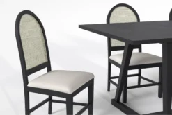 Magnolia Home Phoenix 84" Dining Set For 6 By Joanna Gaines -Furniture Store 296759 black wood dining set detail 44