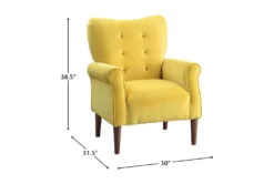 Magdala Yellow Accent Chair -Furniture Store 296934 yellow velvet accent chair detail 44