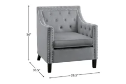 Cecelia Dark Grey Accent Chair -Furniture Store 296939 grey velvet accent chair detail 44