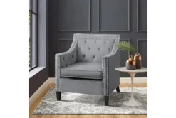 Cecelia Dark Grey Accent Chair -Furniture Store 296939 grey velvet accent chair room 86