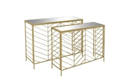 Gold Iron Console Table Set Of 2 -Furniture Store 296946 gold metal sofa table material 76