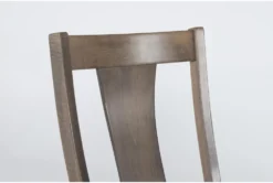 Farmlyn Oatmeal Dining Arm Chair -Furniture Store 297395 brown wood dining chair detail 452