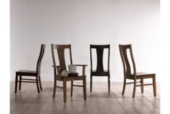 Farmlyn Oatmeal Dining Arm Chair -Furniture Store 297395 brown wood dining chair room 472