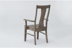 Farmlyn Oatmeal Dining Arm Chair -Furniture Store 297395 brown wood dining chair side 192