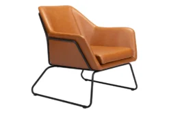 Rayes Cognac Faux Leather Accent Chair -Furniture Store 297547 brown polyurethane accent chair detail 54