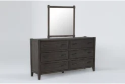 Gustav 6 Drawer Dresser/Mirror By Nate Berkus + Jeremiah Brent -Furniture Store 297620 dark brown wood dresser and mirror set side 18