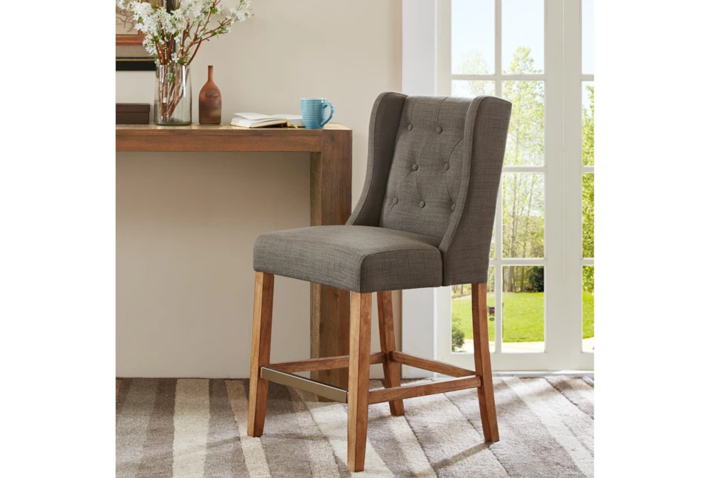 Kagen Charcoal Tufted Back Counter Stool 7 Kagen Charcoal Tufted Back Counter Stool - Image 5
