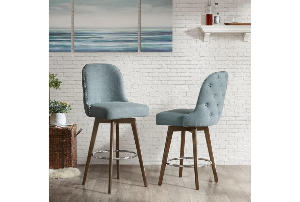 Wheatley Blue Counter Stool With Swivel Seat 10 Wheatley Blue Counter Stool With Swivel Seat - Image 8