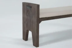 Gustav 60" Bench With Upholstered Seat By Nate Berkus + Jeremiah Brent -Furniture Store 298474 brown wood dining bench detail 44 1