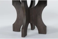 Gustav 48" Round Dining With Curved Benches Set For 6 By Nate Berkus + Jeremiah Brent -Furniture Store 298499 dark brown wood dining set detail 46