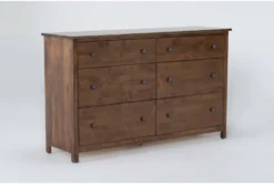 Carson 6 Drawer Dresser -Furniture Store 298560 brown wood dresser side 18