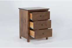 Carson 3-Drawer Nightstand -Furniture Store 298561 brown wood nightstand side 19