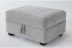 Bonaterra Dove Storage Ottoman -Furniture Store 299032 grey fabric ottoman detail 45