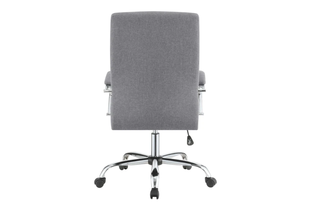 Clayton Grey + Chrome Upholstered Office Chair With Casters 6 Clayton Grey + Chrome Upholstered Office Chair With Casters - Image 4