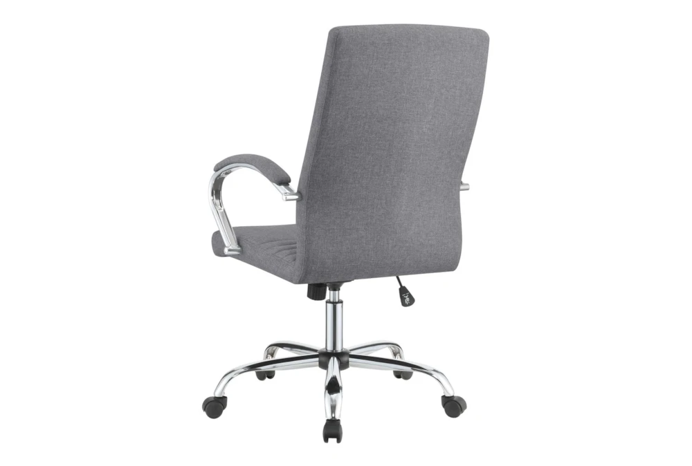 Clayton Grey + Chrome Upholstered Office Chair With Casters 7 Clayton Grey + Chrome Upholstered Office Chair With Casters - Image 5