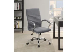 Clayton Grey + Chrome Upholstered Office Chair With Casters 15 Clayton Grey + Chrome Upholstered Office Chair With Casters -Furniture Store 299205 grey fabric office chair room 86