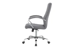 Clayton Grey + Chrome Upholstered Office Chair With Casters 11 Clayton Grey + Chrome Upholstered Office Chair With Casters -Furniture Store 299205 grey fabric office chair side 15
