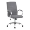 Clayton Grey + Chrome Upholstered Office Chair With Casters -Furniture Store 299205 grey fabric office chair signature 02
