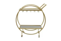 Gold Rolling Round Bar Cart 17 Gold Rolling Round Bar Cart -Furniture Store 299637 back 82