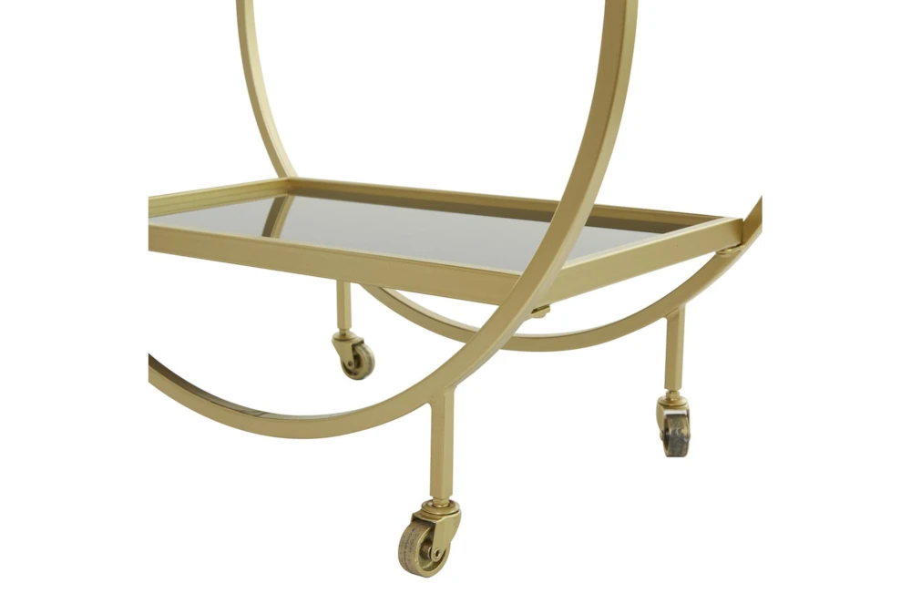 Gold Rolling Round Bar Cart 8 Gold Rolling Round Bar Cart - Image 6