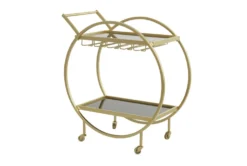 Gold Rolling Round Bar Cart 14 Gold Rolling Round Bar Cart -Furniture Store 299637 front 04