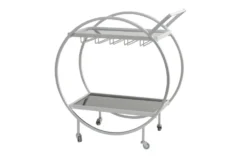 Silver Rolling Round Bar Cart -Furniture Store 299638 silver metal bar cart material 76