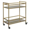 Chauncey Gold Finish Rolling Bar Cart -Furniture Store 299648 signature 01