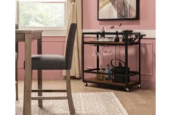 Chauncey Black Rolling Bar Cart -Furniture Store 299649 black metal bar cart room 87