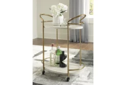 Maria Cream/Gold Rolling Bar Cart -Furniture Store 299654 gold melamine bar cart room 85