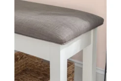 Morgan Taupe 44" Dining Storage Bench -Furniture Store 299705 white wood dining bench detail 442