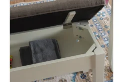 Morgan Taupe 44" Dining Storage Bench -Furniture Store 299705 white wood dining bench detail 472